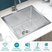 Plantex Guranteed Stainless Steel 304 Grade Kitchen Sink/Undermount Handmade Sink for Kitchen with 7 Years of Warranty by Plantex/Single Bowl Sink with All Fittings & Drying Rack(Matt - 16x18 Inches)