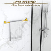Plantex 304 Grade Stainless Steel 24 inch Single Towel Rod for Bathroom/Towel Stand/Towel Hanger/Towel Bar/Bathroom Accessories - Oreo (Gold)