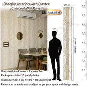 Plantex Louvers Panel for Wall/8 Feet Wall Panels/3D Charcoal Panel for Interior Walls DÃƒÆ’Ã‚Â©cor - Pack of 10 Covers - 80 Sq. Ft, Size-1 Feet x 8 Feet (WD-2201)