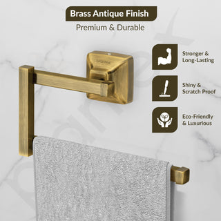 Plantex 304 Grade Stainless Steel Napkin Holder for Washbasin/Hand Towel Hanger or Kitchen/Towel Holder/Bathroom Accessories - Squaro (Brass Antique)