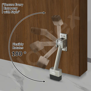 Plantex Door Stopper - 5 Inch Long Gate Stopper for Wooden Doors - Set of 3 (Silver Matt)