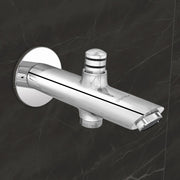 Plantex Pure Brass Bathtub Spout with Brass Wall Flange/Button Attachment for Hand Shower -(BAL-522-Mirror-Chrome)