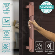 Plantex Door Handle/14 Inch Main Door Handle/Aluminium Door Handle/Pull-Push Door Handle/Door Accessories (Pack of 1, Rose Gold)