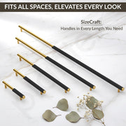 Plantex Stainless Steel & Aluminium Cabinet Handle/160mm Wardrobe Door Handle/Cupboard Pull-Push Handles for Home/Office - Pack of 1 (Black & Gold)