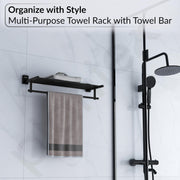 Plantex 304 Garde Stainless Steel 24 inch Towel Hanger for Bathroom/Towel Rod/Bar/Towel Stand/Bathroom Accessories - Darcy (Black)