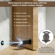 Plantex Stainless Steel Wall-Mounted Magnetic Door Stopper/Door Magnets to Hold Door/Door Catcher for Wooden Door - Pack of 4 (Matt Black)