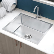 Plantex Guranteed 304 Grade Stainless Steel Kitchen Sink/Stainless Steel Kitchen Sink with 7 Years of Warranty by Plantex/Single Bowl Sink with All Fittings & Drain Rack (Silver Matt-24x18 Inches)