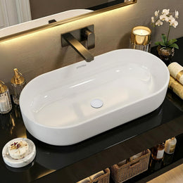 Plantex Platinum Ceramic Wash Basin/Basin for Bathroom/Tabletop Wash Basin/Bathroom Basin with 10 Years Glaze Warranty by Plantex (White, 28 x 14 x 6 Inch)