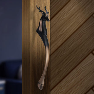Plantex 16-inches Deer Shape Main Door Handle/Heavy Duty Door Handle & Home Decor - Pack of 1 (285-Copper Antique) - 3 Years Warranty