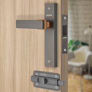 Plantex Heavy Duty Door Lock ÃƒÂ¢Ã¢â€šÂ¬Ã¢â‚¬Å“ Bathroom Door Lock/Mortise 8inch Keyless Plate Handle Set for Home/Bathroom/Store Room/Balcony/Office with Baby Latch (8116, Satin Black & PVD Choco)