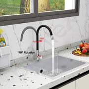 Plantex Pure Brass Flexible Tap for Kitchen Sink/Swan Neck Water Tap Faucet/Kitchen Flexible Sink Tap with Water-Saving Aerator & 360° Swivel Spout (ICO-912B)