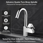 Plantex Pure Brass Sink Tap for Kitchen with 360Ãƒâ€šÃ‚Â° Swivel Spout/Kitchen Sink Tap with Water Saving Aerator-7 Year Warranty (PRI-312-Chrome)