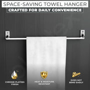Plantex Towel Rod for Bathroom/Pure Brass Towel Hanger/24in Towel Holder/Bathroom Accessories - Pack of 1 (APS-RTO-01, Chrome)