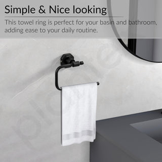 Plantex 304 Grade Stainless Steel Napkin Holder/Towel Hanger/Napkin Ring for Wash Basin/Towel Holder for Kitchen/Bathroom Accessories - Nipron (Black)