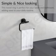 Plantex 304 Grade Stainless Steel Napkin Holder/Towel Hanger/Napkin Ring for Wash Basin/Towel Holder for Kitchen/Bathroom Accessories - Nipron (Black)