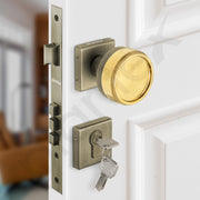 Plantex Stainless Steel Door Lock/Heavy Duty Main Door Knob Lock With 3 Keys/Mortise Door Lock For Home/Office/Hotel-(Pvd Gold&Ba)
