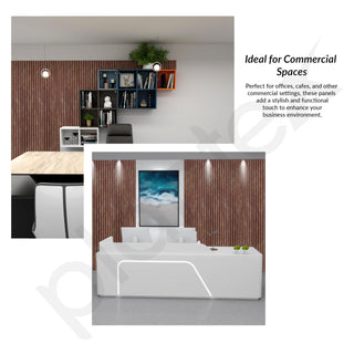 Plantex Wall Louvers Panel 8 Feet - Charcoal 3D Interior Wall Décor - Pack of 10 Covers, 40 Sq. Ft, Size 5 Inch x 8 Feet (Rosewood)