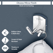Plantex 304 Grade Stainless Steel Robe Hook/Cloth-Towel Hanger/Door Hanger-Hook/Bathroom Accessories - Parv (Chrome)