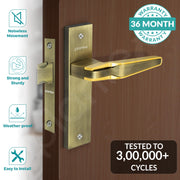 Plantex Heavy Duty Door Lock ÃƒÂ¢Ã¢â€šÂ¬Ã¢â‚¬Å“ Bathroom Door Lock/Mortise 8inch Keyless Plate Handle Set for Home/Bathroom/Store Room/Balcony/Office with Baby Latch (8064, Brass Antique & PVD Gold)