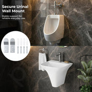 Plantex Stainless Steel Urinal Wall Mount Bracket Set with Toilet Fixing Bolts & Screws/Universal Toilet Wall Hook Support/Bathroom Urinal Hanging Kit with Anchors â€“ Chrome