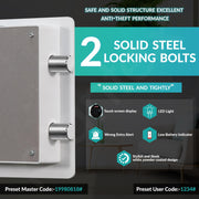 Plantex Digital Safe Locker For Home/23 Litre Safety Locker Box with Biometric Touchscreen Display & Dual Code Access Master & User/LED Light/Emergency Key/2 Years Warranty By Plantex - (White)
