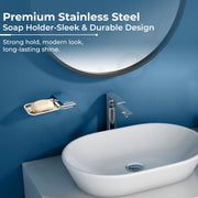 Plantex Soap Dish for Bathroom/304 Grade Stainless Steel Soap Case/Soap Holder/Soap Stand/Bathroom Accessories - Pack of 1 (Regent, Chrome)