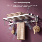 Plantex 24 Inch Towel Rack for Bathroom/304 Grade Stainless Steel Towel Bar/Towel Holder with Rod/Hook/Bathroom Accessories - (Chrome)
