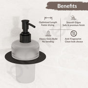 Plantex Liquid Soap Dispenser for Bathroom/Stainless Steel Glass Shampoo Dispenser/Hand wash Dispense/Bathroom Accessories - Pack of 1 (Black)