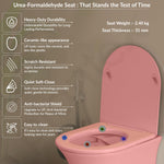 Plantex Imported Commode for Toilet/Ceramic Wall Hung Western Toilet/Rimless Washdown Flush Commode with Soft Closing Toilet Seat - P Trap Outlet (1167 - Secura Pink)