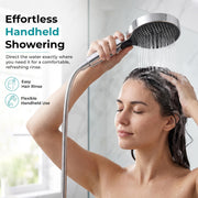Plantex Hand Shower for Bath/4 Mode Multifunctional Shower/5-Inch ABS Plastic Silicone Handheld Shower/Easy Mode Switching – (Chrome, H615)