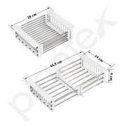 Plantex Stainless Steel & ABS Plastic Sink Drainer Basket/Sink Basket with Adjustable Armrest Kitchen Rack/Vegetable & Fruits Washing Organizer/Sink Utensils Drainer Stand - Pack of 1 (White)