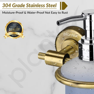 Plantex 304 Grade Stainless Steel Liquid Soap Dispenser/Shampoo Dispenser/Hand Wash Dispenser/Bathroom Accessories - Daizy (Antique)