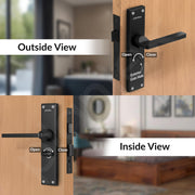 Plantex Stainless Steel Door Lock Ã¢â‚¬â€œ Bathroom Door Lock/Mortise 8inch Keyless Plate Handle Set for Home/Bathroom/Store Room/Balcony/Office - Pack of 1 (DTM-660, Black)