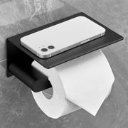 Plantex Space Aluminium Toilet Paper Holder with Mobile Stand/Tissue Paper Roll Holder/Toilet Roll Holder for Bathroom Accessories (Black)