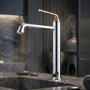 Plantex Brass Wash Basin Mixer Tap/Hot & Cold Basin Mixer Faucet/Deck Mount Pillar Spout for Bathroom Sink - Pack of 1 (APS-4600, Chrome & Rose Gold)