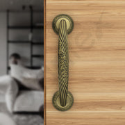Plantex 10 Inch Main Door Handle for Wooden Doors - Pull-Push Handle Accessory (Pack of 1, Brass Antique)
