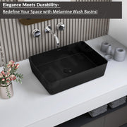 Plantex Melamine Wash Basin/Counter Top Washbasin for Bathroom/Restaurants/Office (Black, 18 x 13 x 4.5 Inch)