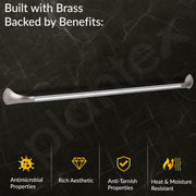 Plantex Smero Pure Brass Towel Hanger for Bathroom/Single Towel Rod/Towel Bar/Bathroom Accessories - Effect (24 Inch-Satin Matt)