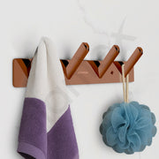 Plantex Wall Hooks for Hanging Cloth/Stainless Steel Towel Hangers/Bathroom Robe Hooks/Door Hangers/Square Wall Hook/Hook Rail for Hanging Keys - 4 Hooks (Pack of 3, PVD Rose Gold)