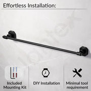 Plantex 304 Grade Stainless Steel Towel Rod/Towel Rack for Bathroom/Towel Bar/Hanger/Stand/Bathroom Accessories - Nipron (24 Inch - Black)