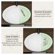 Plantex Table Top Wash Basin For Bathroom/Designer Ceramic Basin/Countertop Vessel Sink Basin - Indo-European Collection (EQTT-595, 23 x 15 x 7 Inch)