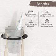 Plantex Tumbler Holder for Bathroom/Stainless Steel Glass Toothbrush Holder/Toothpaste/Razor Holder/Bathroom Accessories - Pack of 1 (Black)