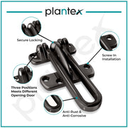 Plantex Heavy Duty Swing Bar Lock/Door Safety Guard with High Security Auxiliary Lock for Home/Office/Hotel - Pack of 4 (SH-42, Nickle-Black Finish)