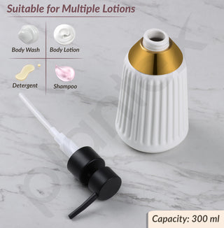 Plantex Ceramic Bathroom Set - Soap Holder for Bathroom/Liquid Soap Dispenser/Tumbler Holder/Toothbrush Holder/Handwash Dispenser - 3 Pcs Set