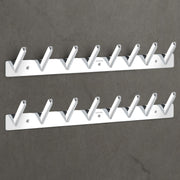 Plantex Wall Hooks for Hanging Cloth/Stainless Steel Towel Hangers/Bathroom Robe Hooks/Door Hangers/Square Wall Hook/Hook Rail for Hanging Keys - 8 Hooks (Pack of 2, Chrome)