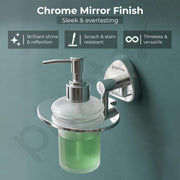 Plantex J4 Stainless Steel Liquid Soap Dispenser/Shampoo Dispenser for Wash Basin/Hand Wash Dispenser Wall Mounted/Bathroom Accessories (Chrome Finish) Angel