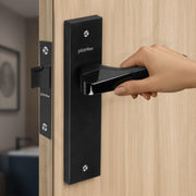Plantex Heavy Duty Door Lock ÃƒÂ¢Ã¢â€šÂ¬Ã¢â‚¬Å“ Bathroom Door Lock/Mortise 8inch Keyless Plate Handle Set for Home/Bathroom/Store Room/Balcony/Office with Baby Latch (8114, DC-Black & Z-Black)