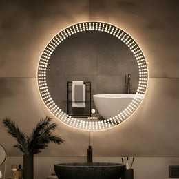 Plantex LED Bathroom Mirror with 3 Tone/Designer Mirror for Living Room/Bedroom/Dressing Room - Round Shape (Dia.24 Inch)