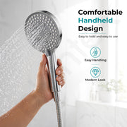 Plantex Hand Shower for Bathroom/5 Mode Multifunctional Shower/5-Inch ABS Plastic Silicone Handheld Shower Head/Easy Mode Switching – (Chrome, APS-8607)