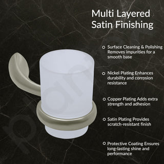 Plantex Smero Pure Brass Tooth Brush Holder/Tumbler Holder/Toothpaste Holder/Bathroom Accessories - Effect (Satin Matt)